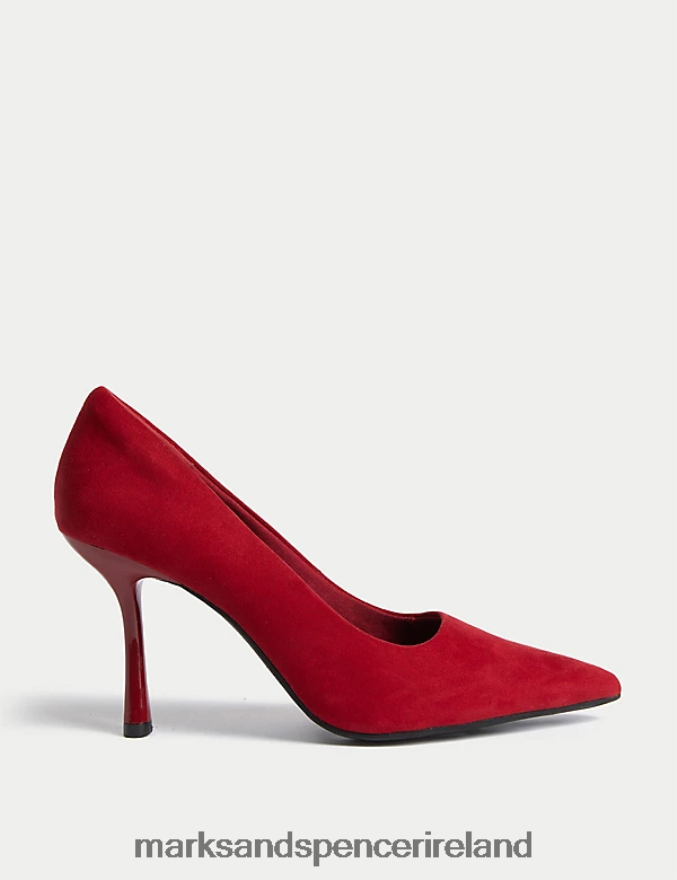 Marks & Spencer Women Statement Heel Court Shoes Red Footwear 2VJ8DF2923