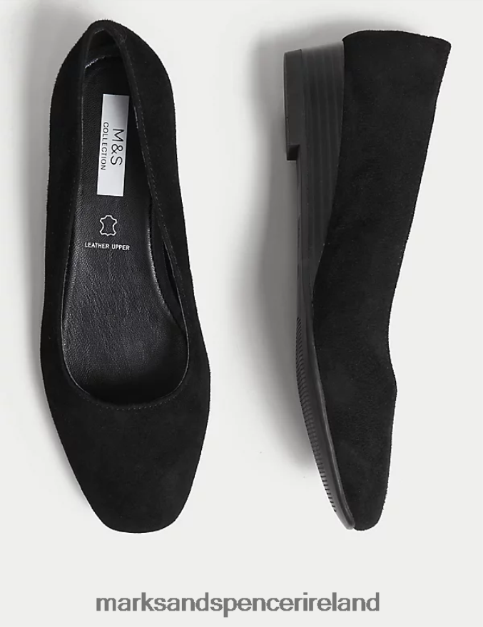 Marks & Spencer Women Suede Wedge Pumps Black Footwear 2VJ8DF1424