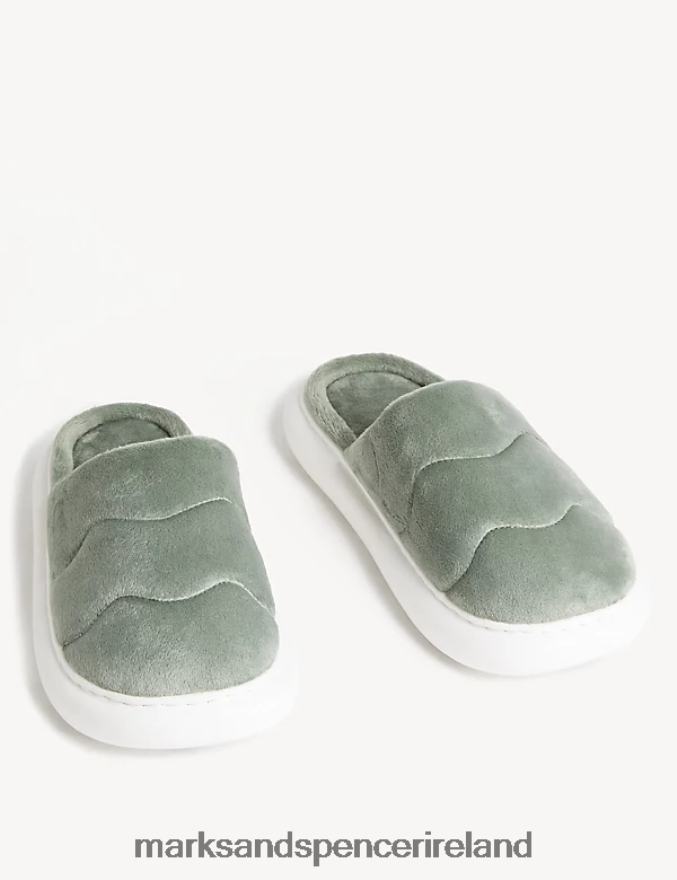Marks & Spencer Women Mule Slippers Green Footwear 2VJ8DF2738