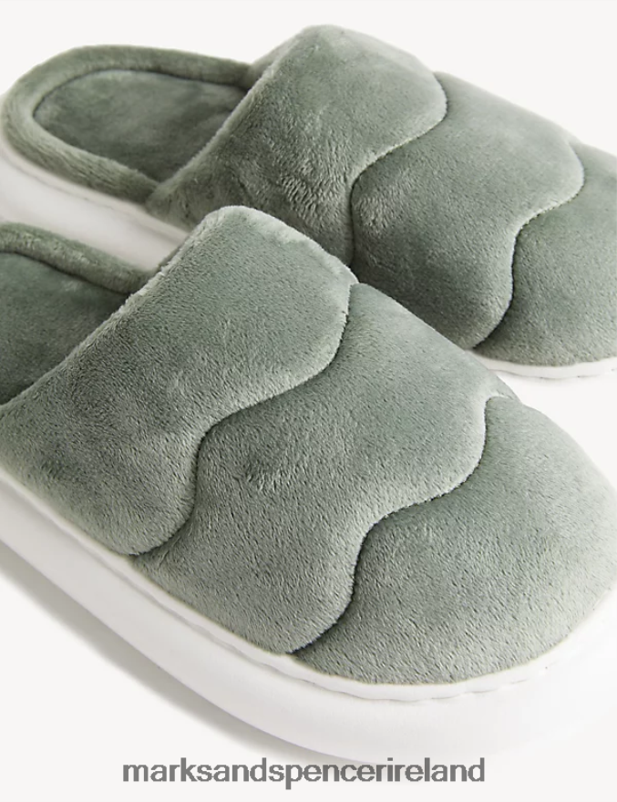 Marks & Spencer Women Mule Slippers Green Footwear 2VJ8DF2738