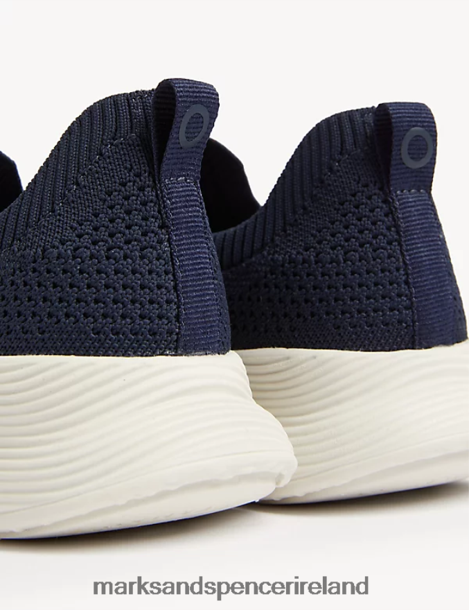 Marks & Spencer Women Knitted Slip On Trainers Navy Footwear 2VJ8DF2196