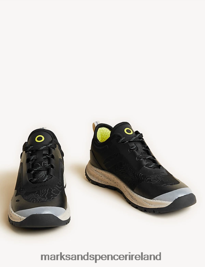 Marks & Spencer Women Lace Up Side Detail Trainers Black Mix Footwear 2VJ8DF2679