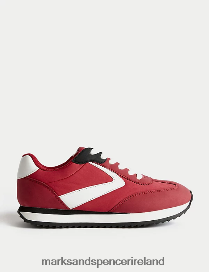 Marks & Spencer Women Side Detail Trainers Red Footwear 2VJ8DF1167