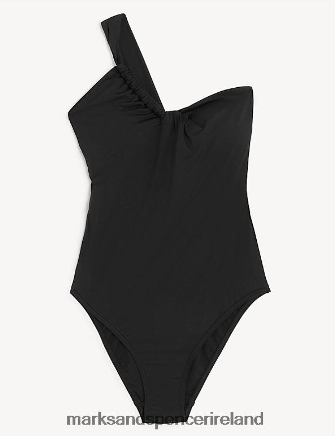Marks & Spencer Women Ruched One Shoulder Swimsuit Black Swimwear & Beachwear 2VJ8DF2918